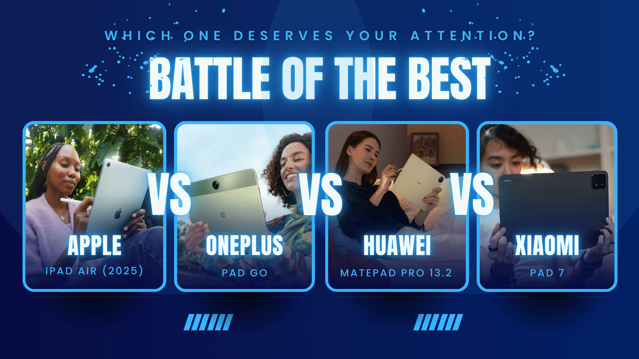  The Ultimate Tablet Comparison: Apple iPad Air (2025) vs OnePlus Pad Go vs HUAWEI MatePad Pro 13.2 vs Xiaomi Pad 7
