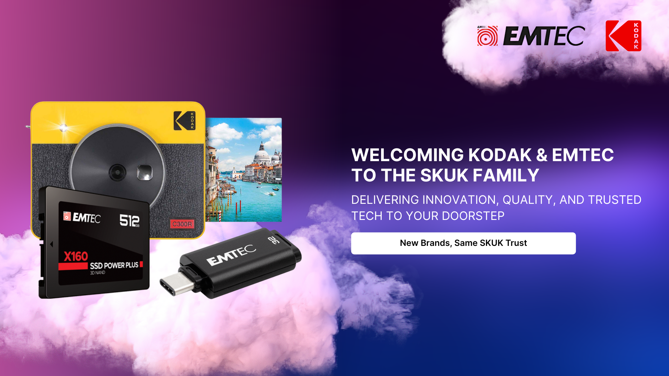 SKUK Partners with Kodak and Emtec as Official UK Distributor: A New Era for Smart Tech and Accessories